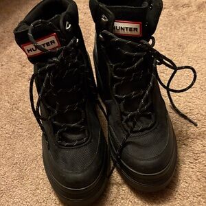 Hunter Discoverer Ankle Lace-Up Heel Boots